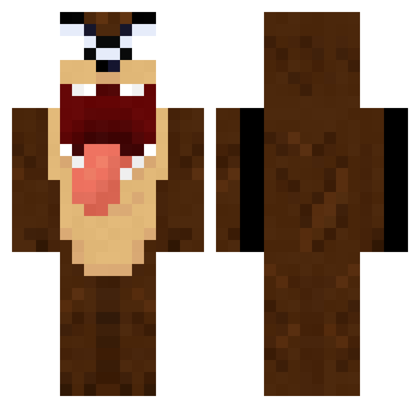cpdy Minecraft skin, front and back view