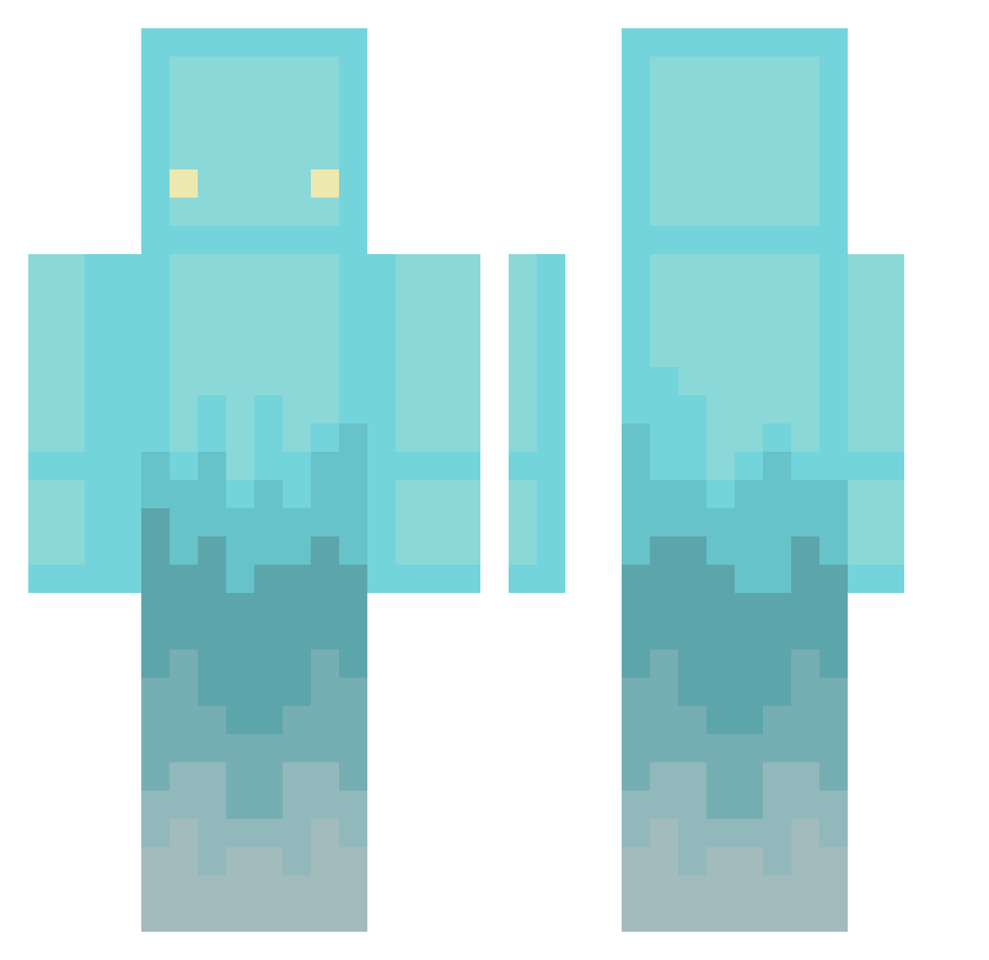 Mantsie Minecraft skin, front and back view