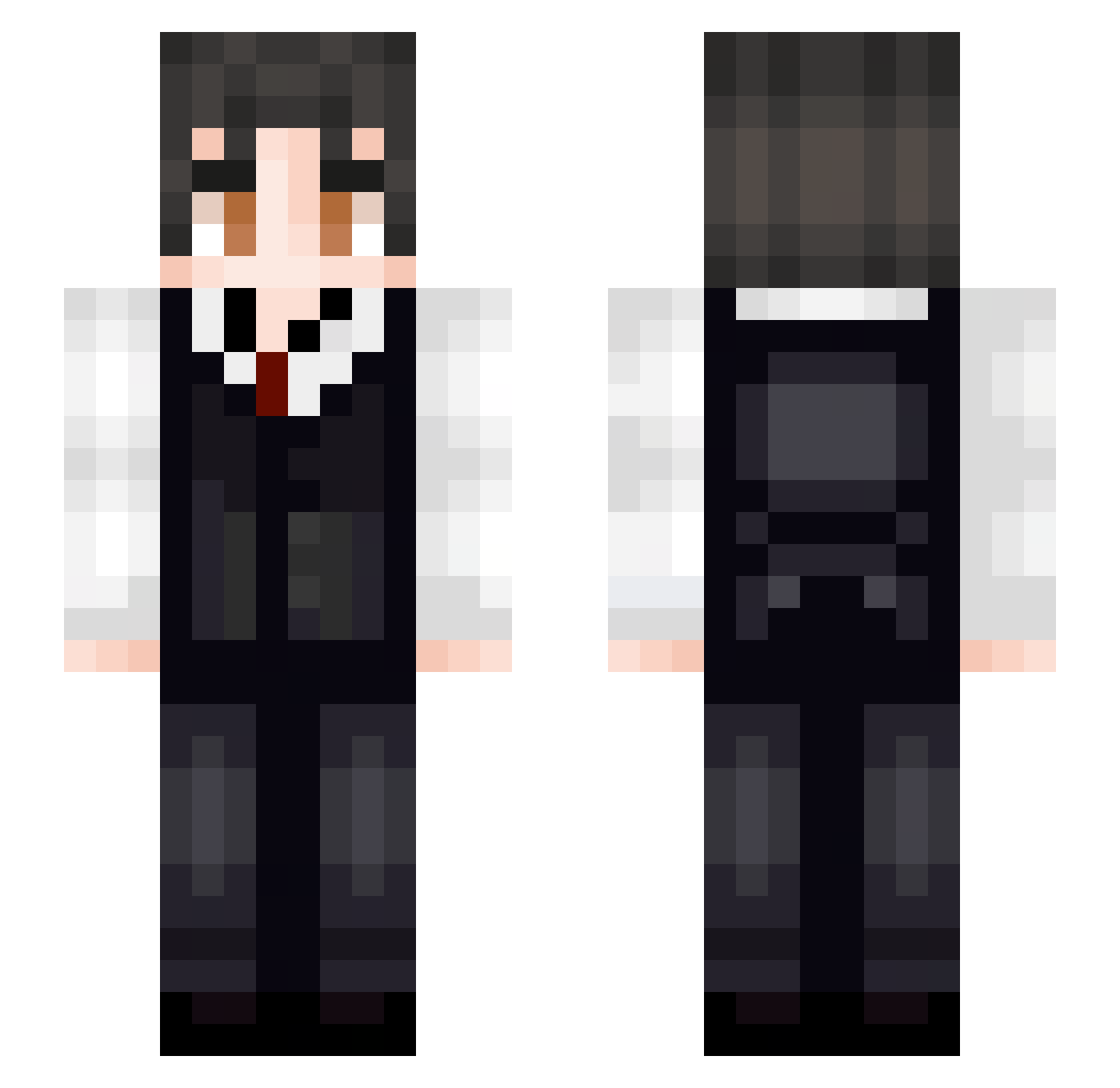 UnLved Minecraft skin, front and back view