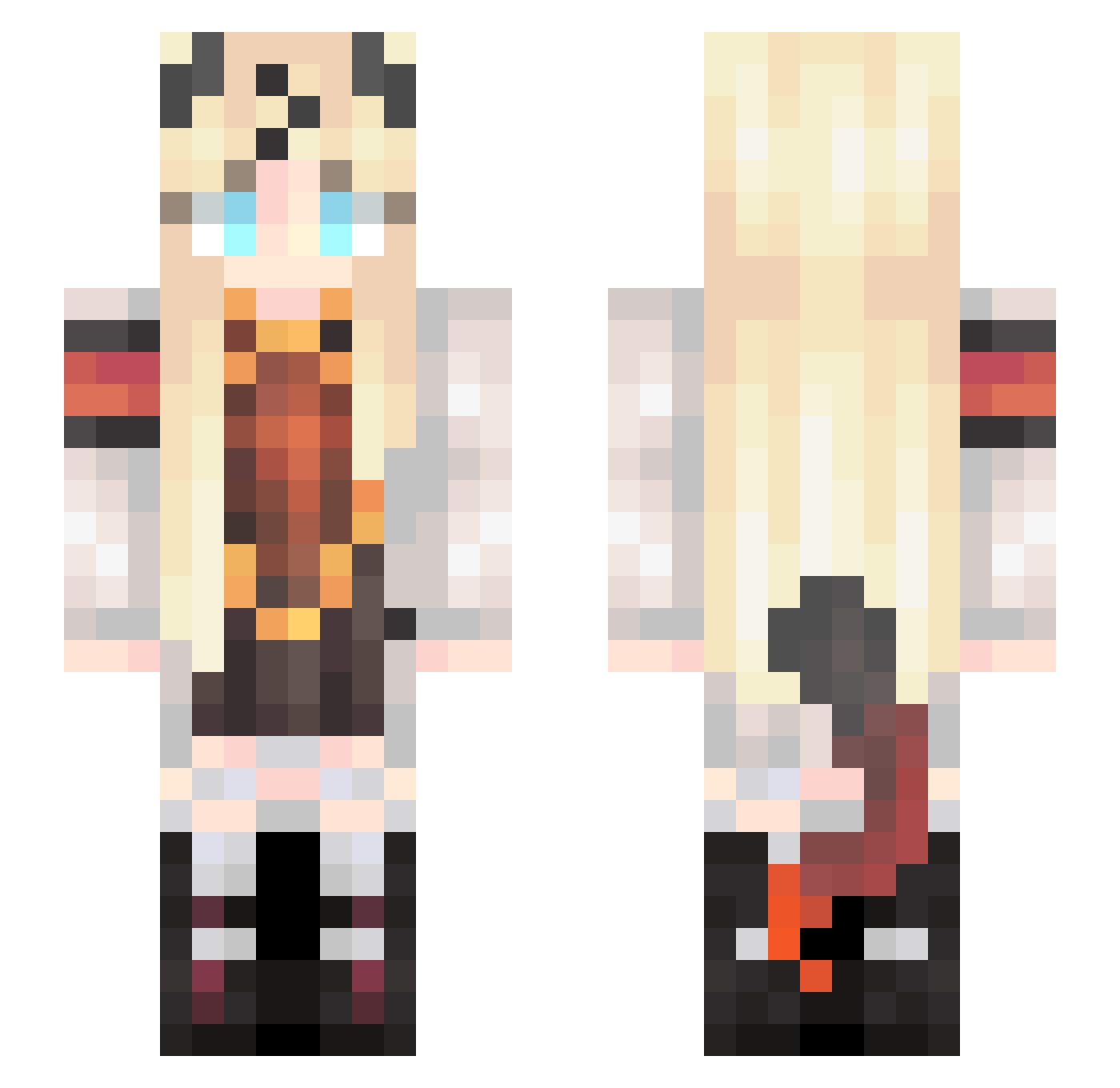 Dctr_Branflakes Minecraft skin, front and back view