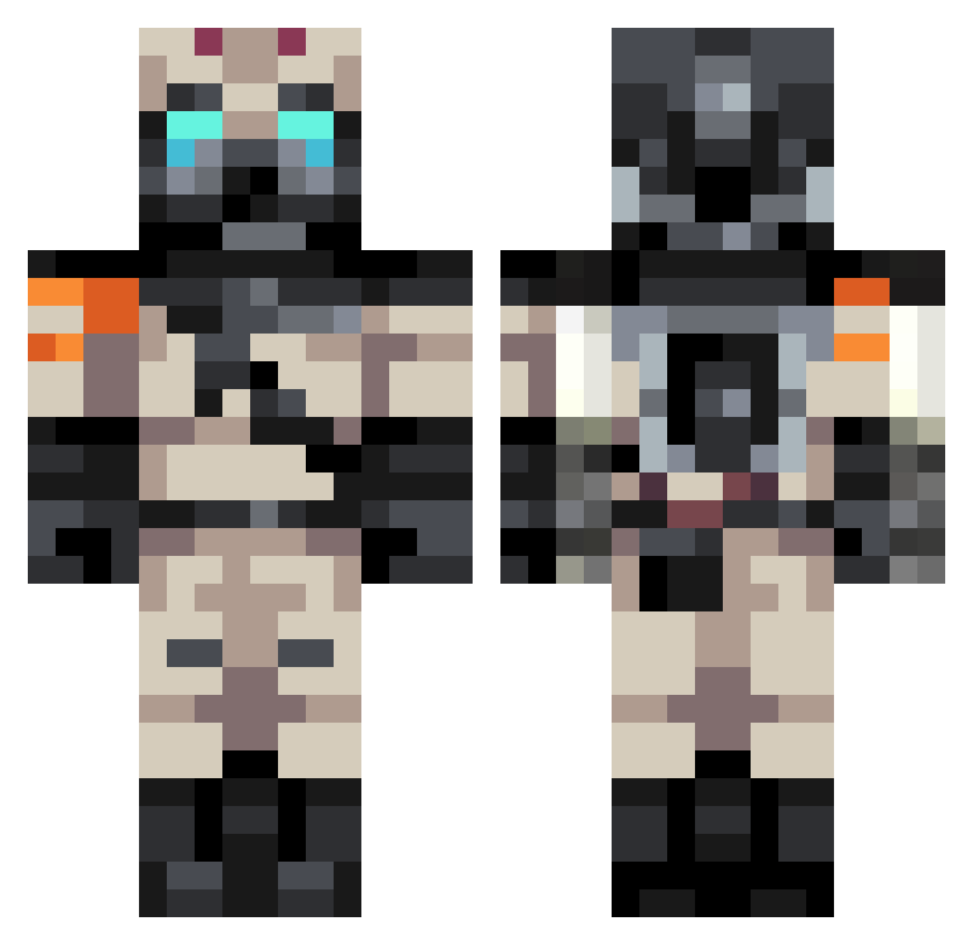 JayLan0 Minecraft skin, front and back view