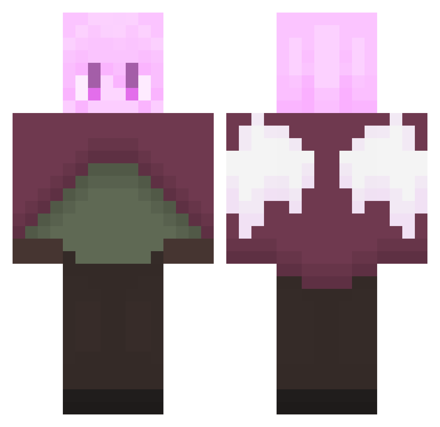 Anonymous_K_ Minecraft skin, front and back view