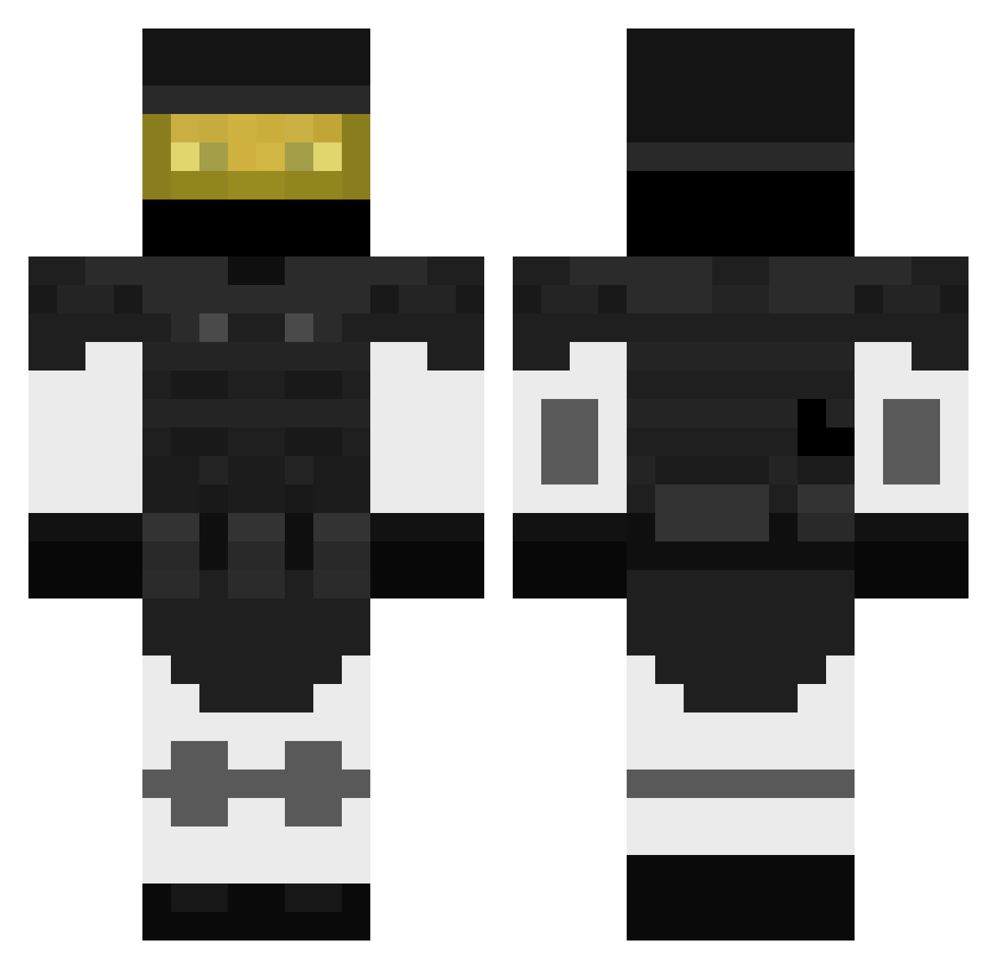 AngryBomb4700 Minecraft skin, front and back view