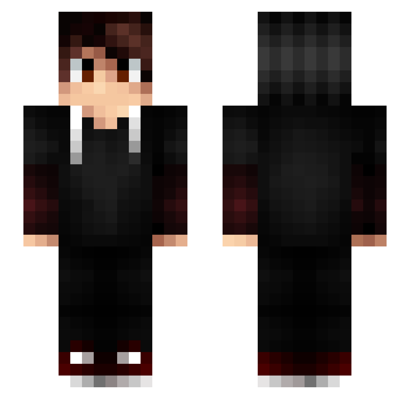 RedJake Minecraft skin, front and back view