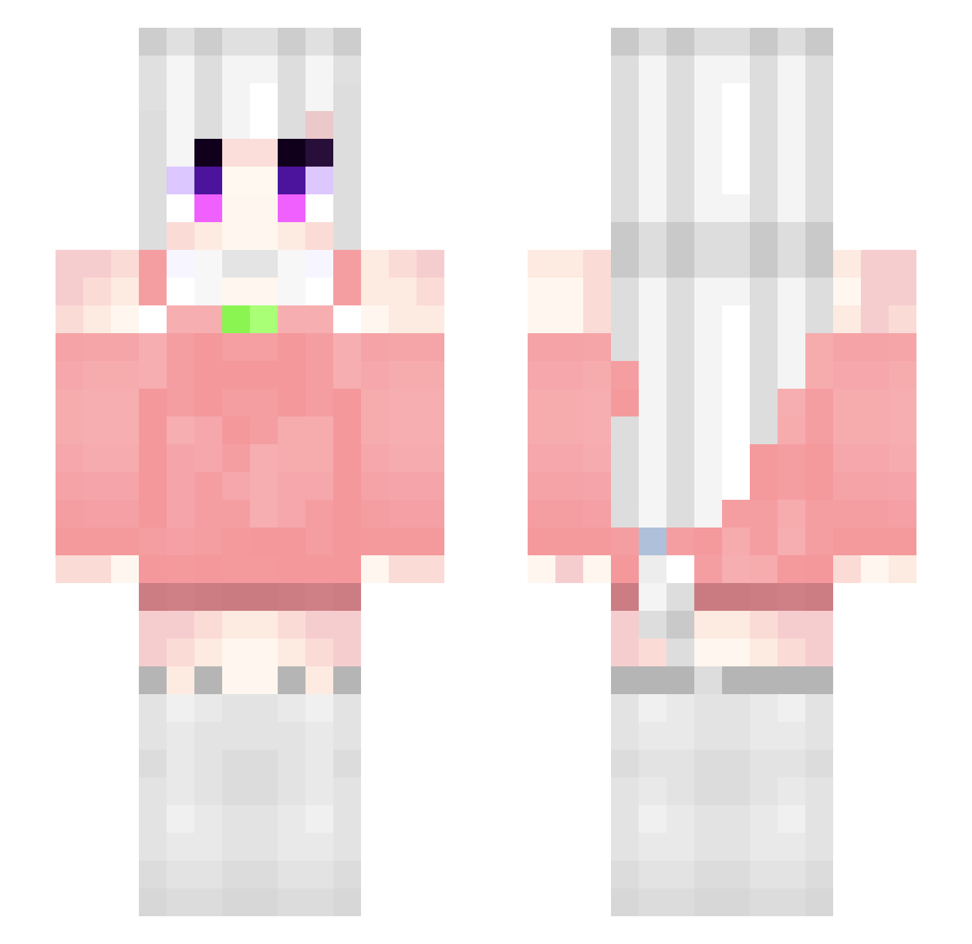 Qonouty Minecraft skin, front and back view