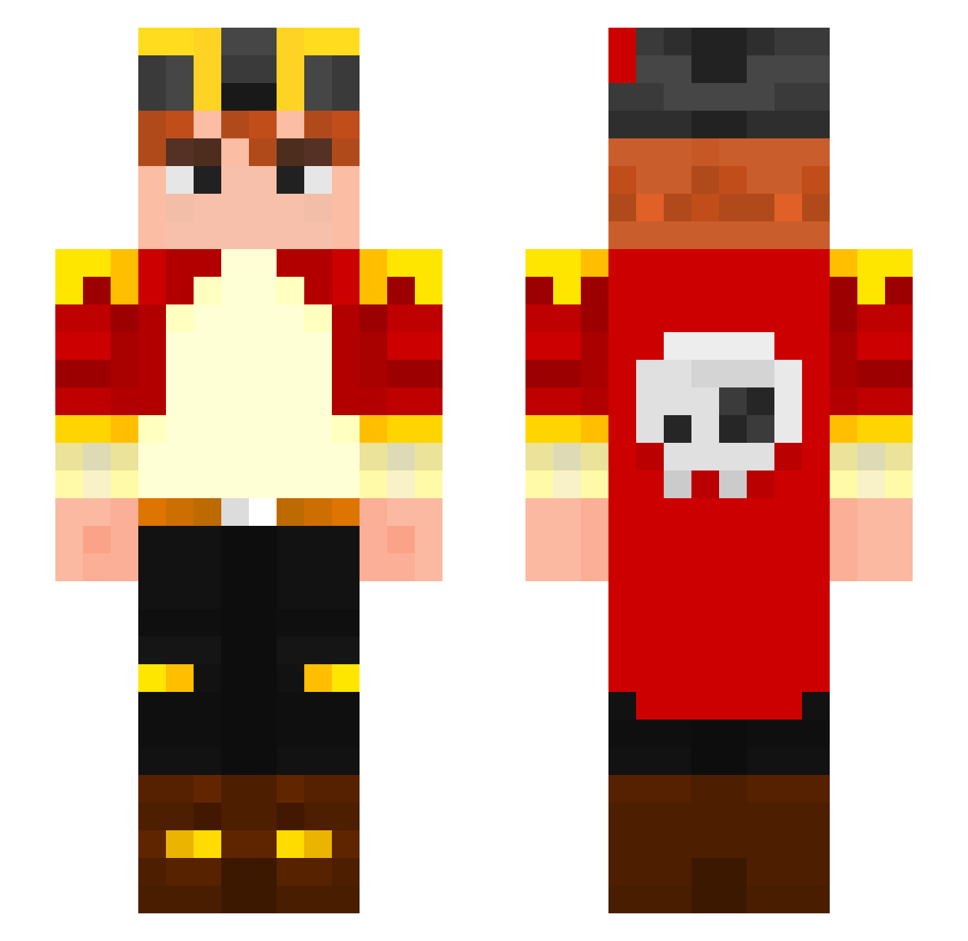 yesorda Minecraft skin, front and back view