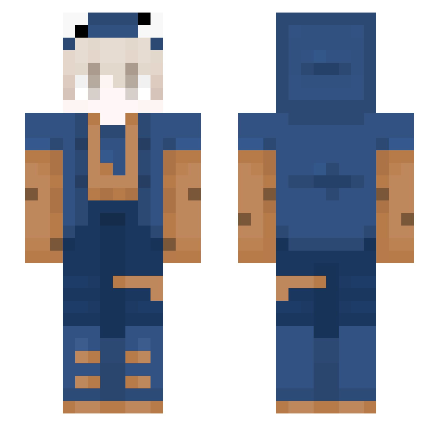 loryespacial Minecraft skin, front and back view