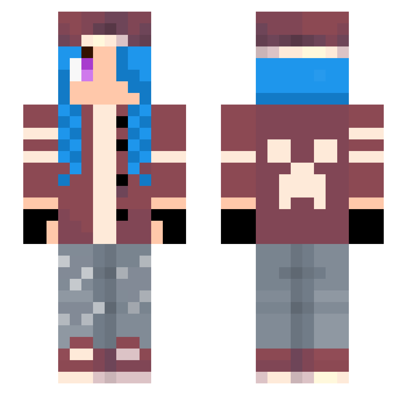 Kat_Hydroblade Minecraft skin, front and back view
