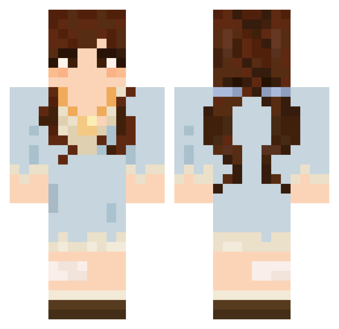 banananascat Minecraft skin, front and back view