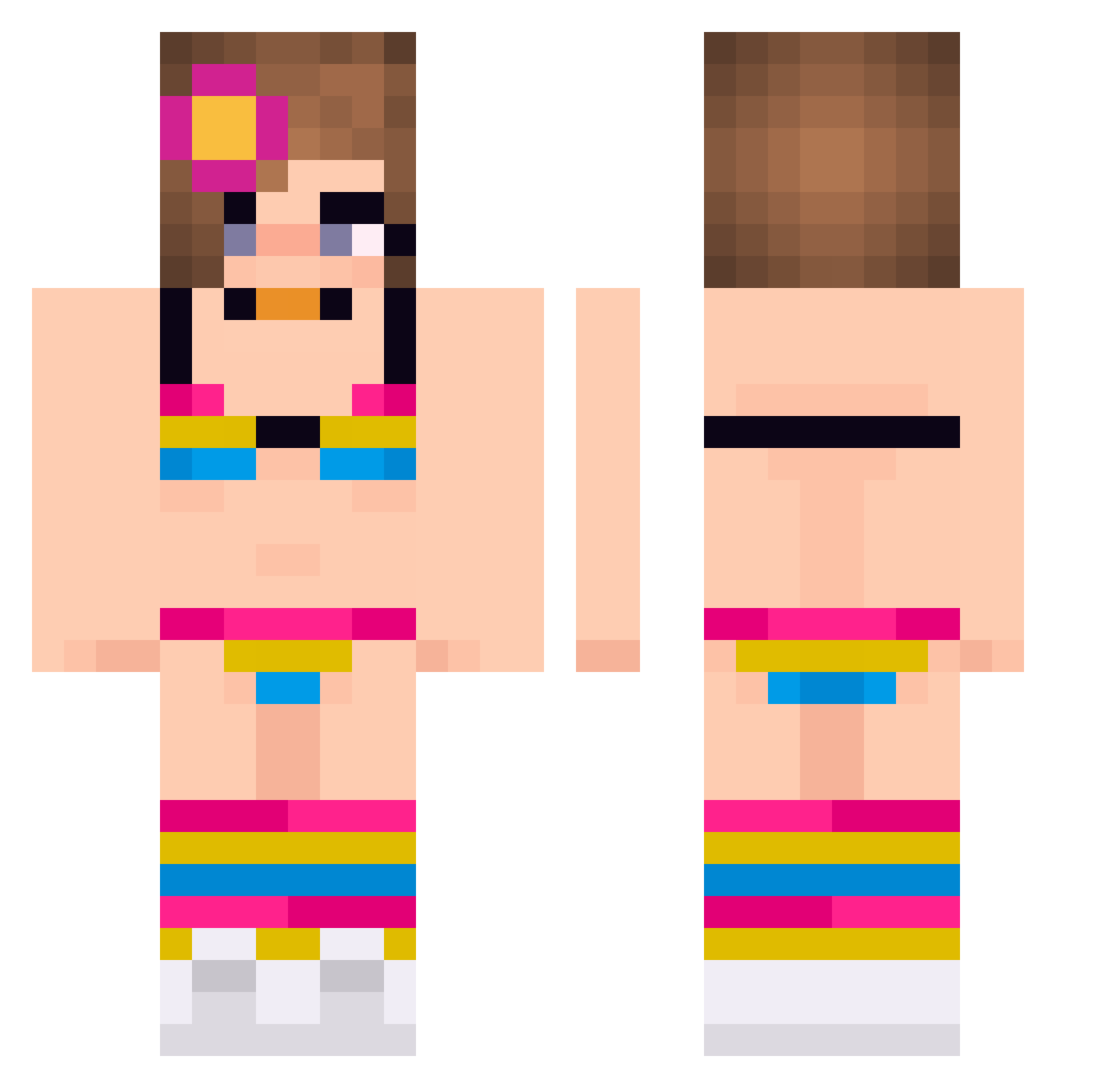 rClowm Minecraft skin, front and back view