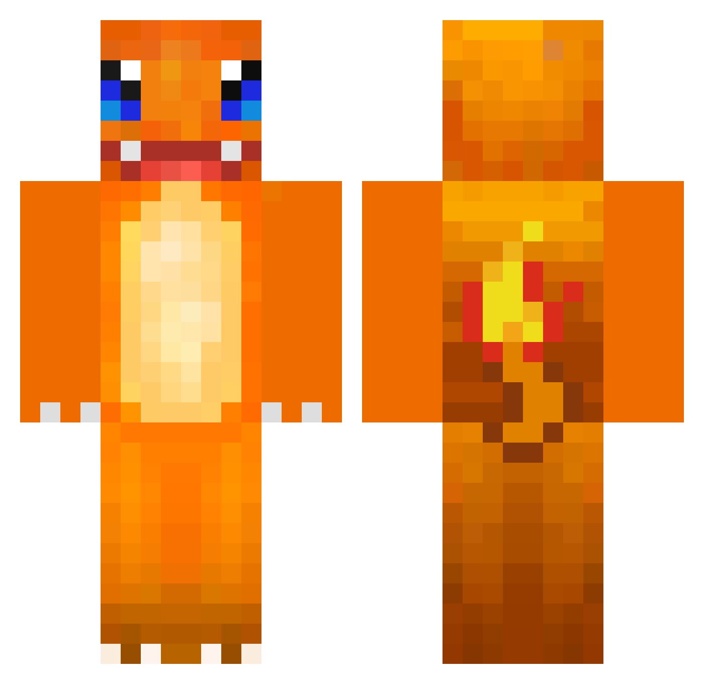 Sazici Minecraft skin, front and back view