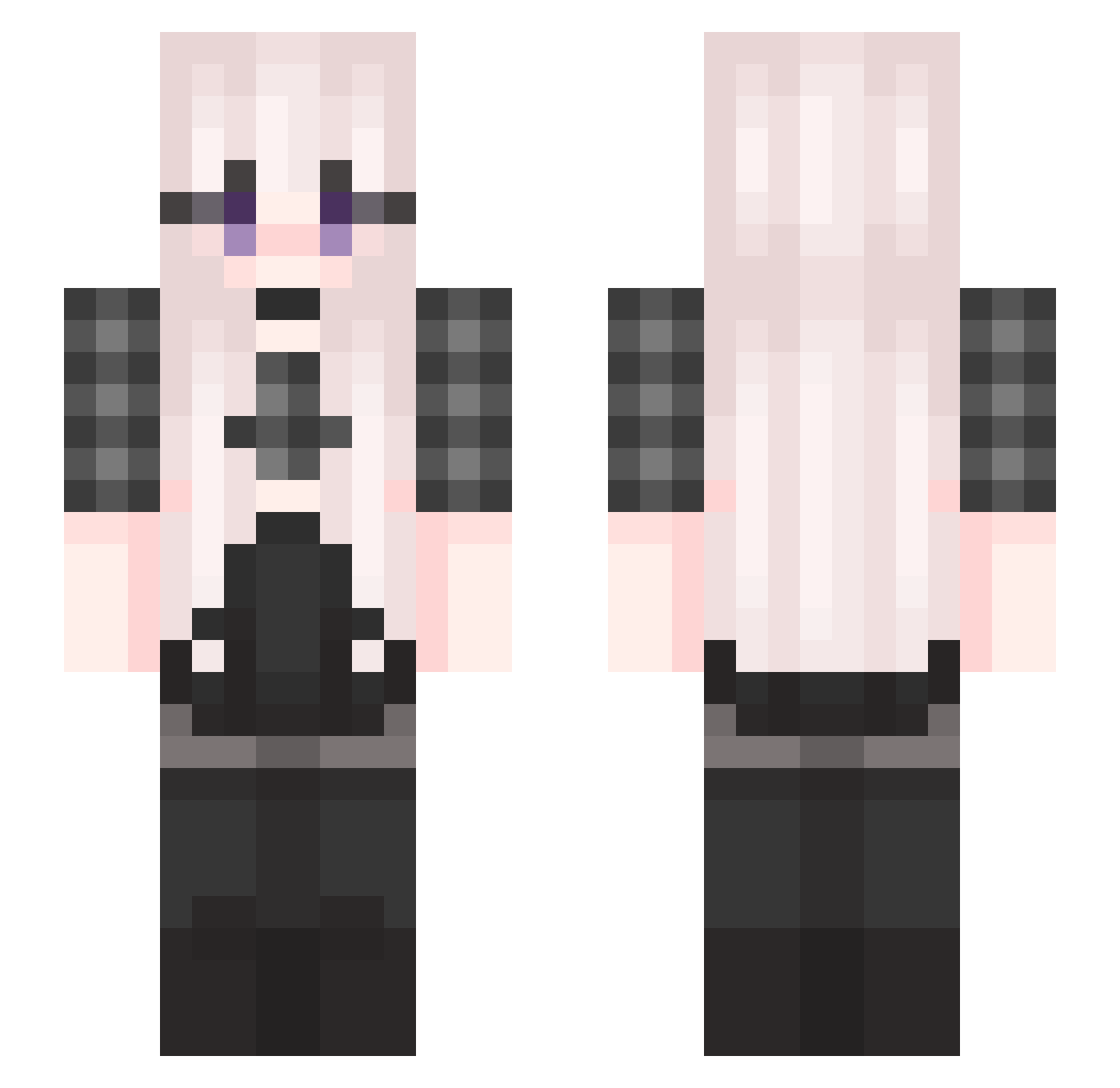 H3k4t3e Minecraft skin, front and back view