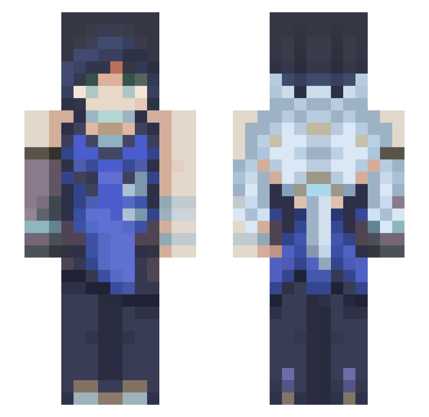 pangeacake Minecraft skin, front and back view