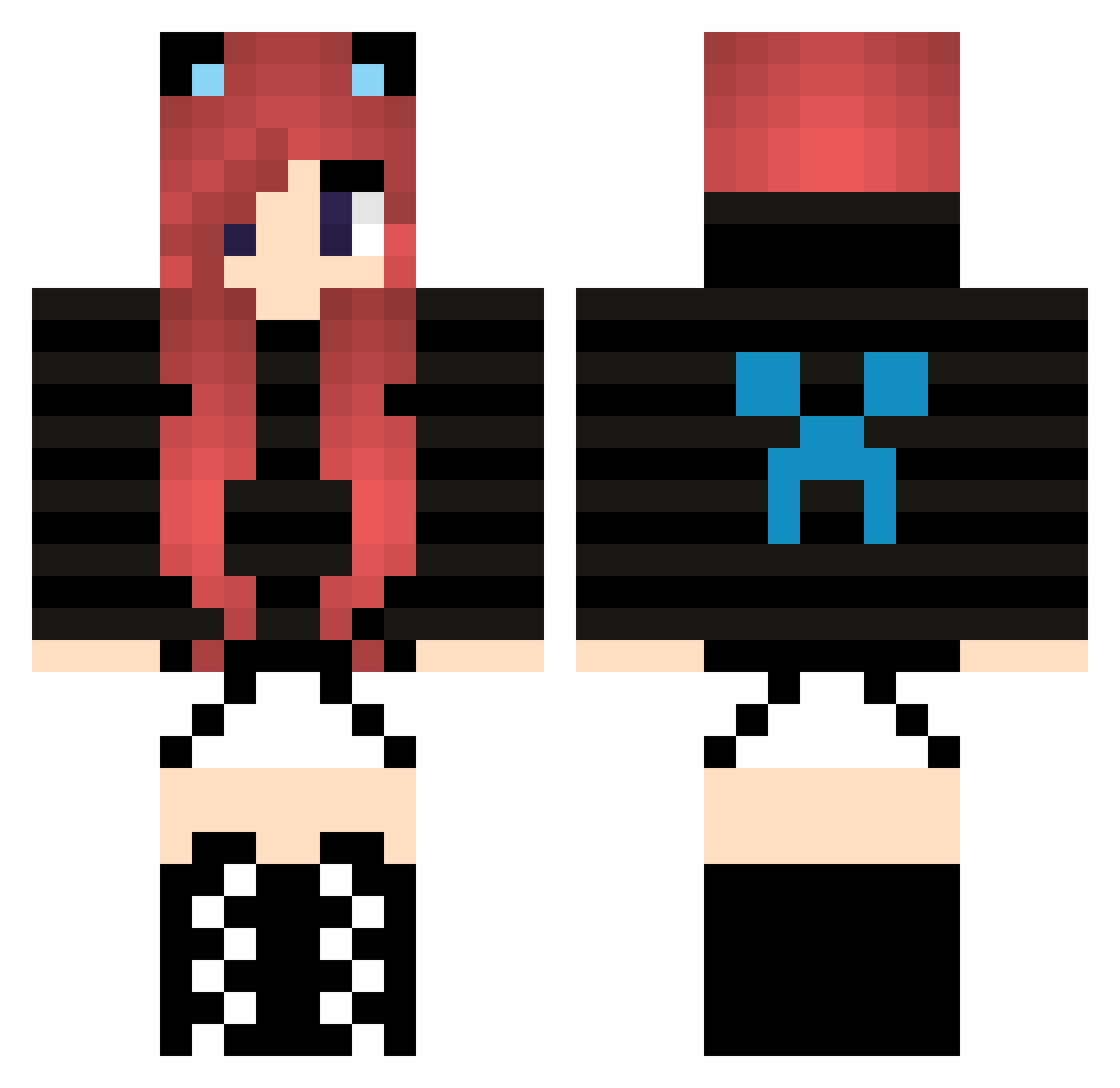 Candie Minecraft skin, front and back view