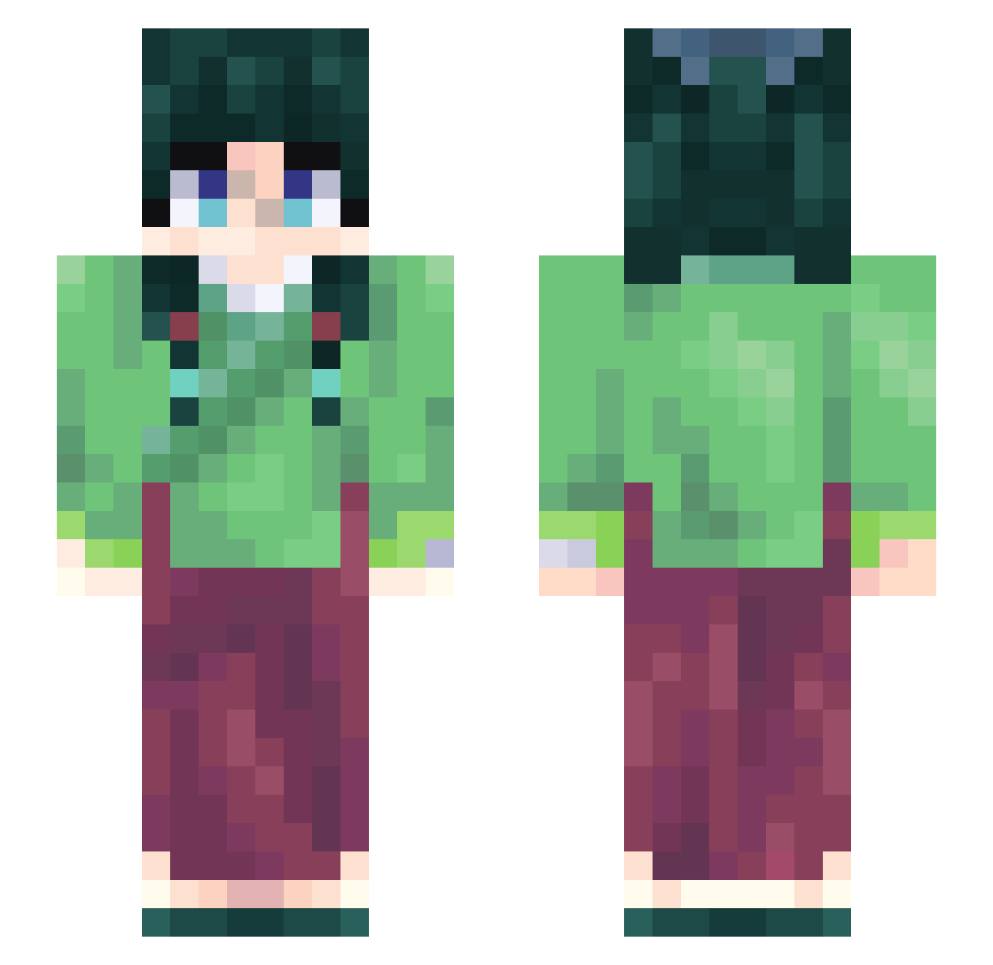 SulamiWizard Minecraft skin, front and back view