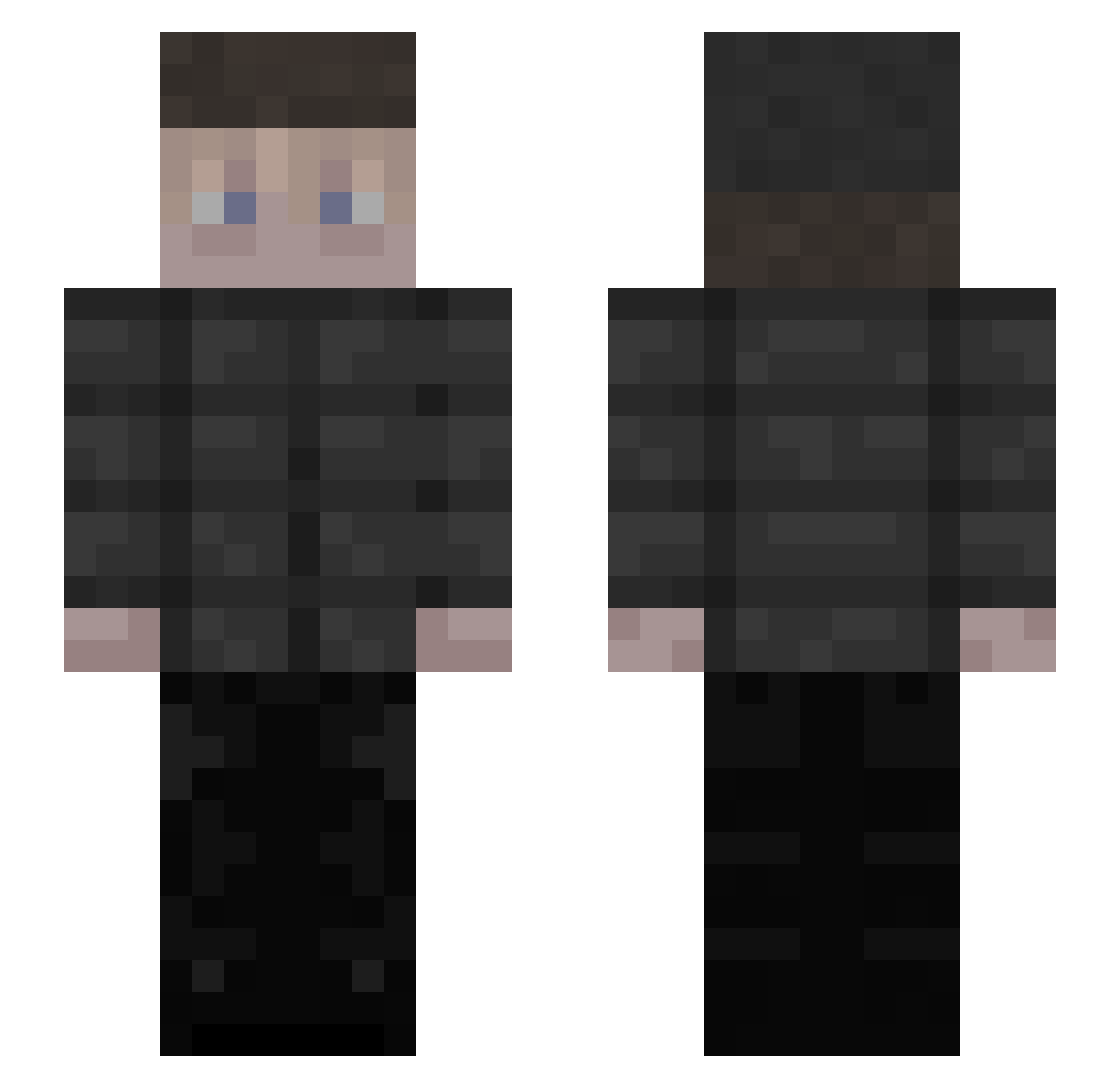 ThurPVP Minecraft skin, front and back view