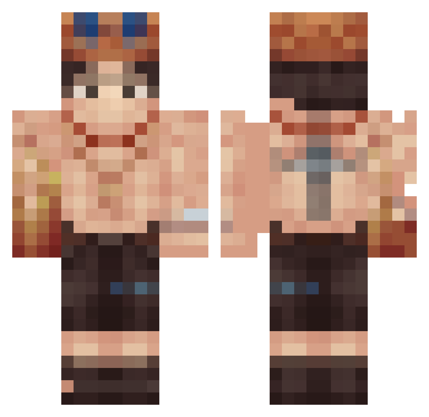 VibinHard Minecraft skin, front and back view