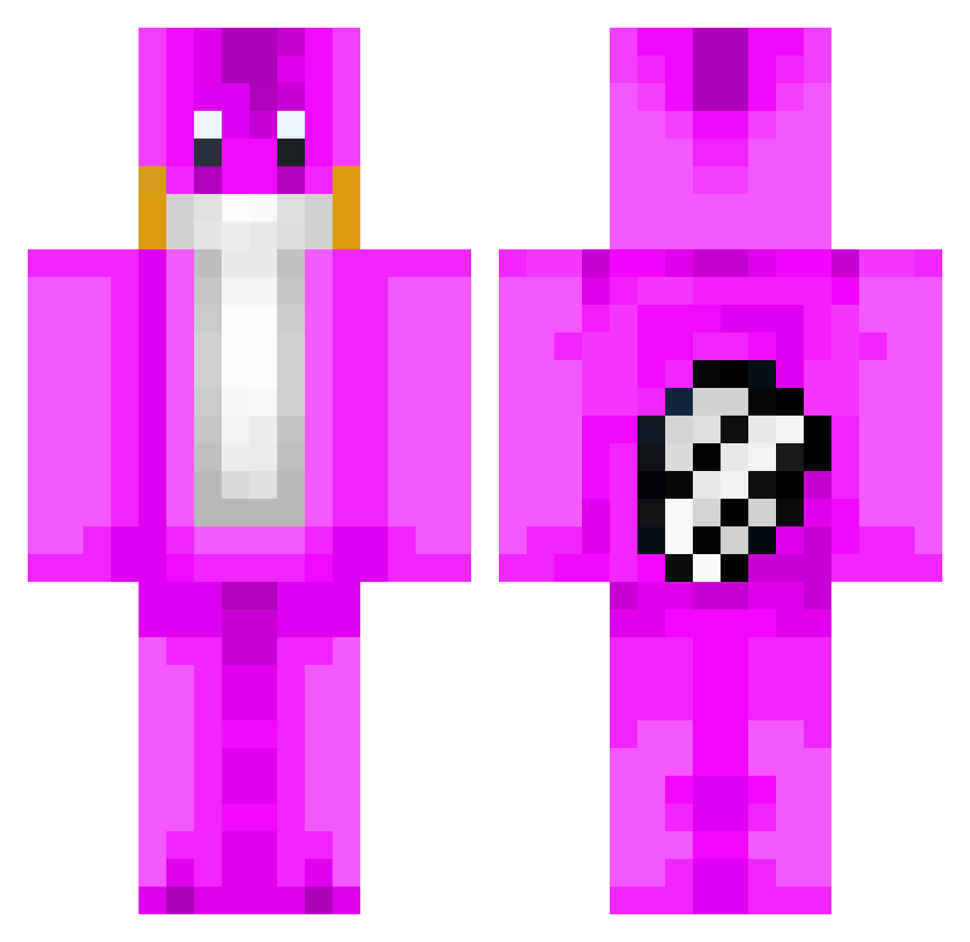 mapidix Minecraft skin, front and back view
