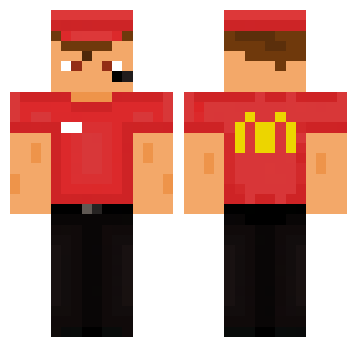 Tremity62 Minecraft skin, front and back view