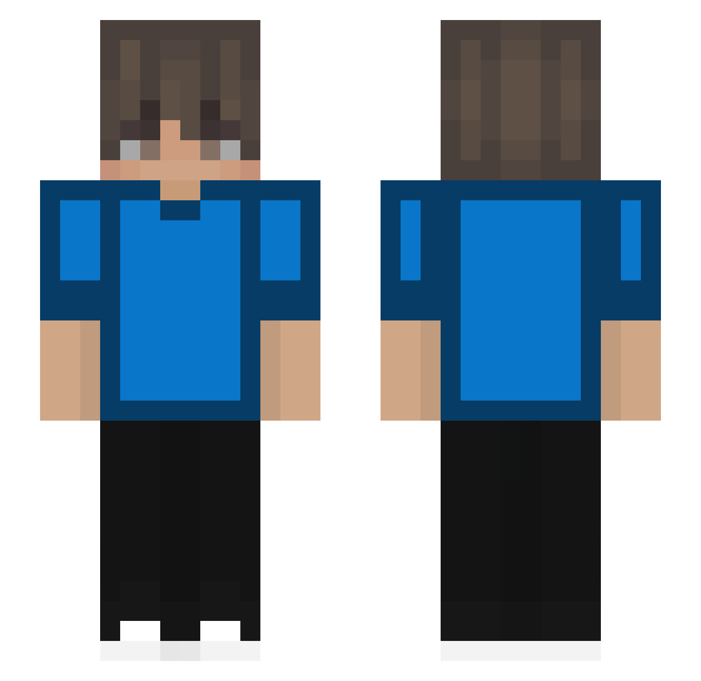 ShadowStavros Minecraft skin, front and back view