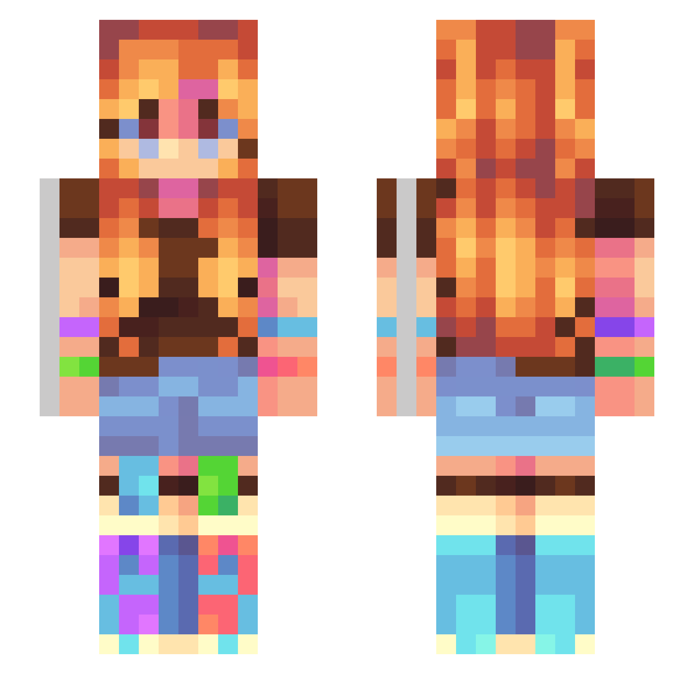 Irit Minecraft skin, front and back view