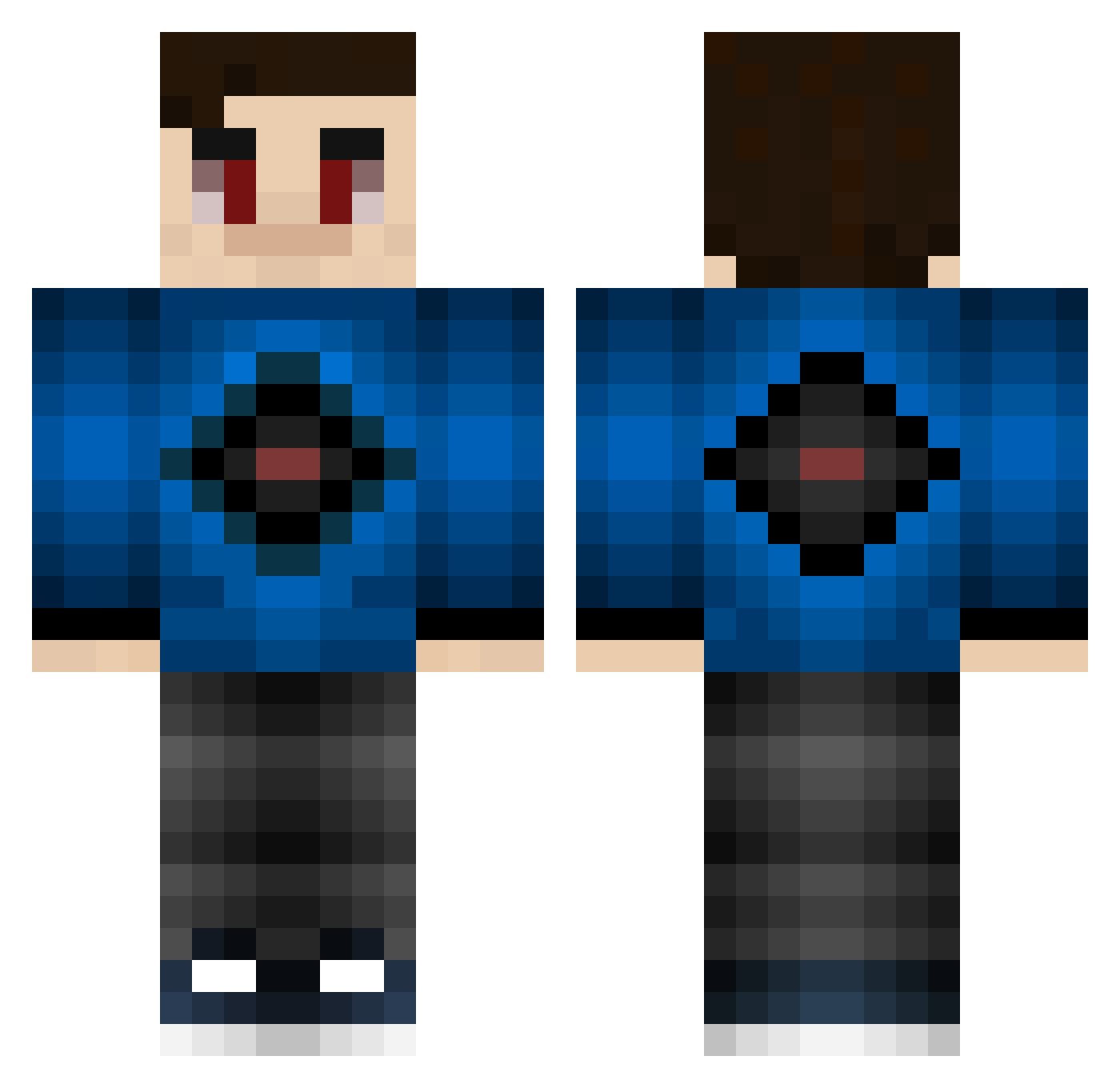 TechnoBro1234 Minecraft skin, front and back view