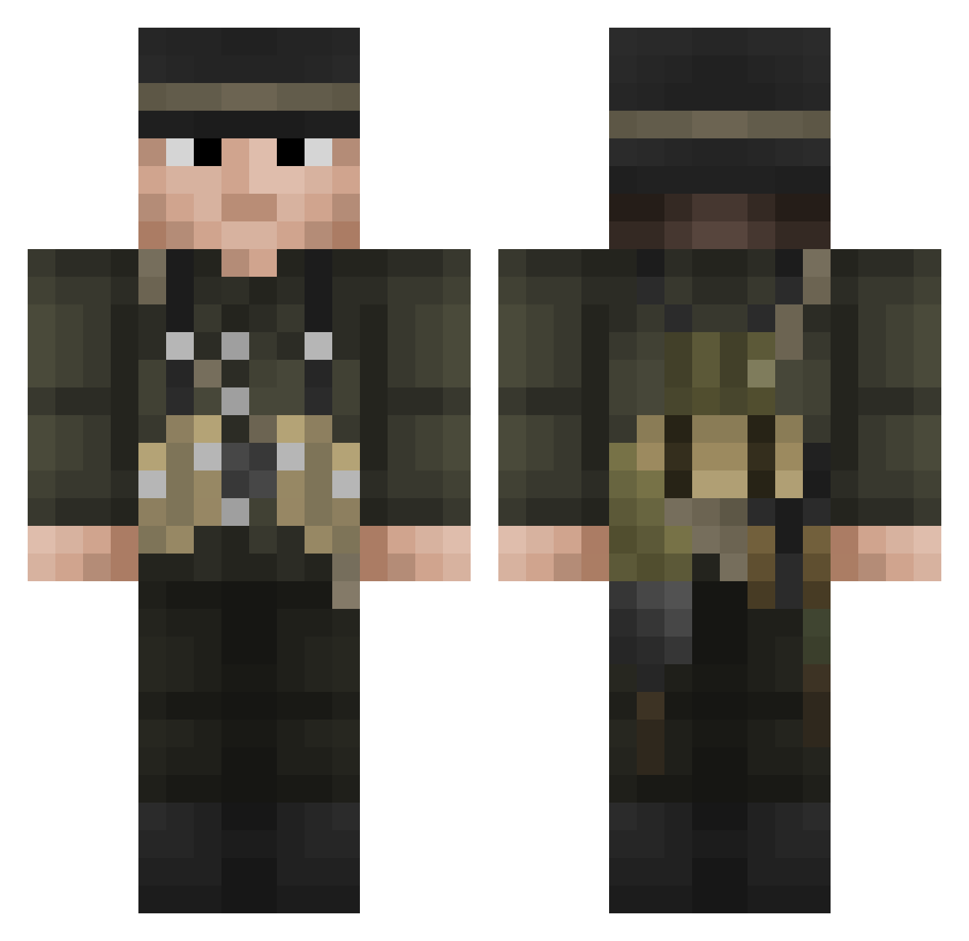 God_Ore Minecraft skin, front and back view