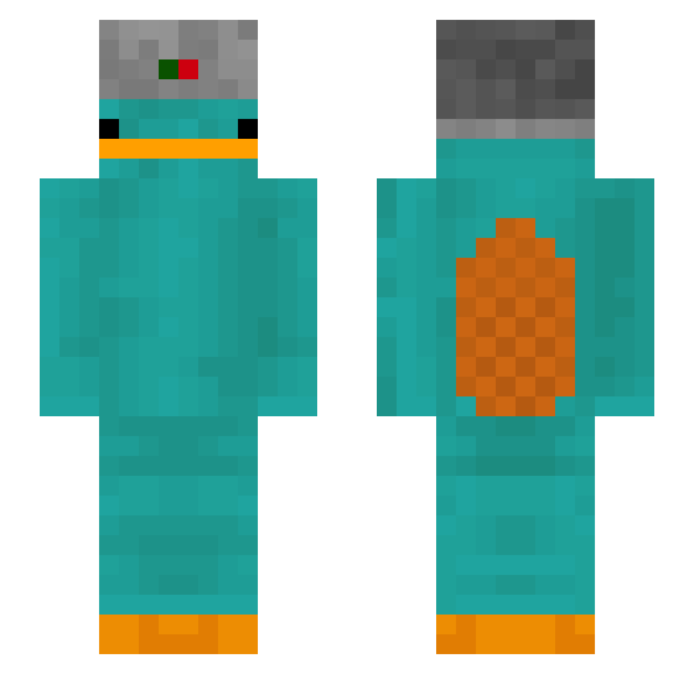 Sthefano20 Minecraft skin, front and back view