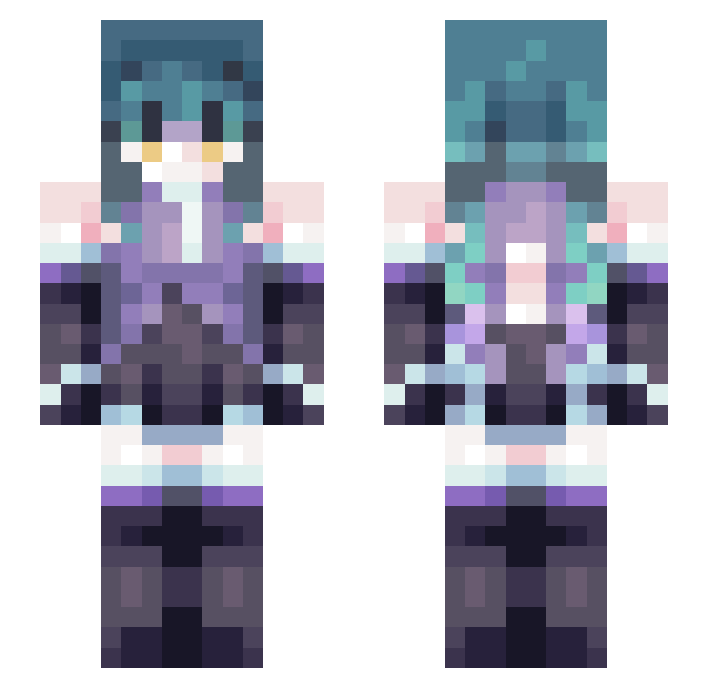 BakaChii Minecraft skin, front and back view