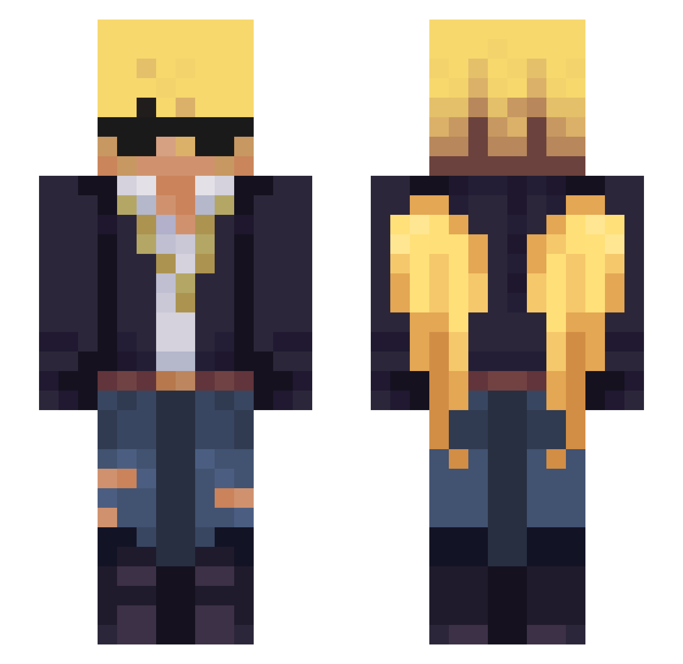 KuiperBeltx Minecraft skin, front and back view