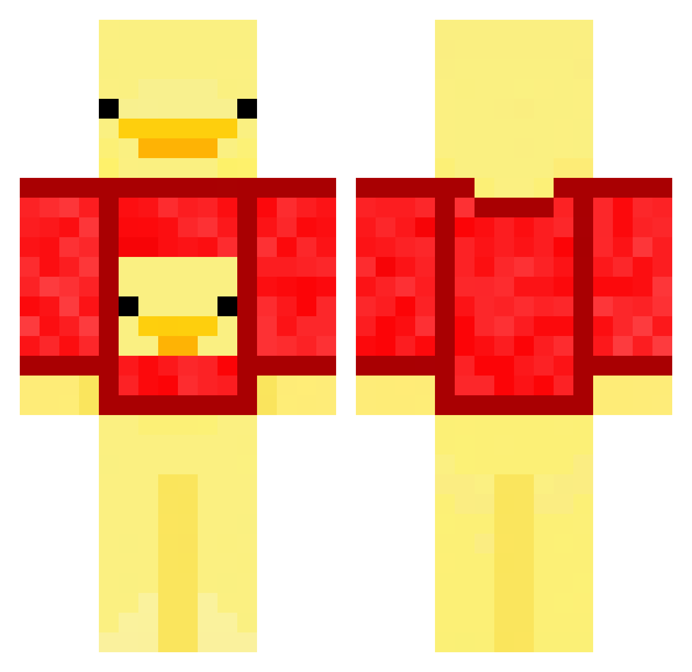 SuperAylon Minecraft skin, front and back view
