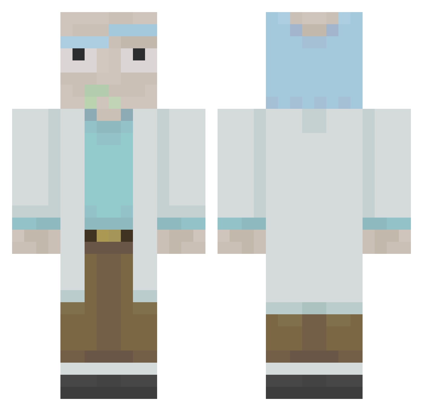 SwanMerlin528 Minecraft skin, front and back view