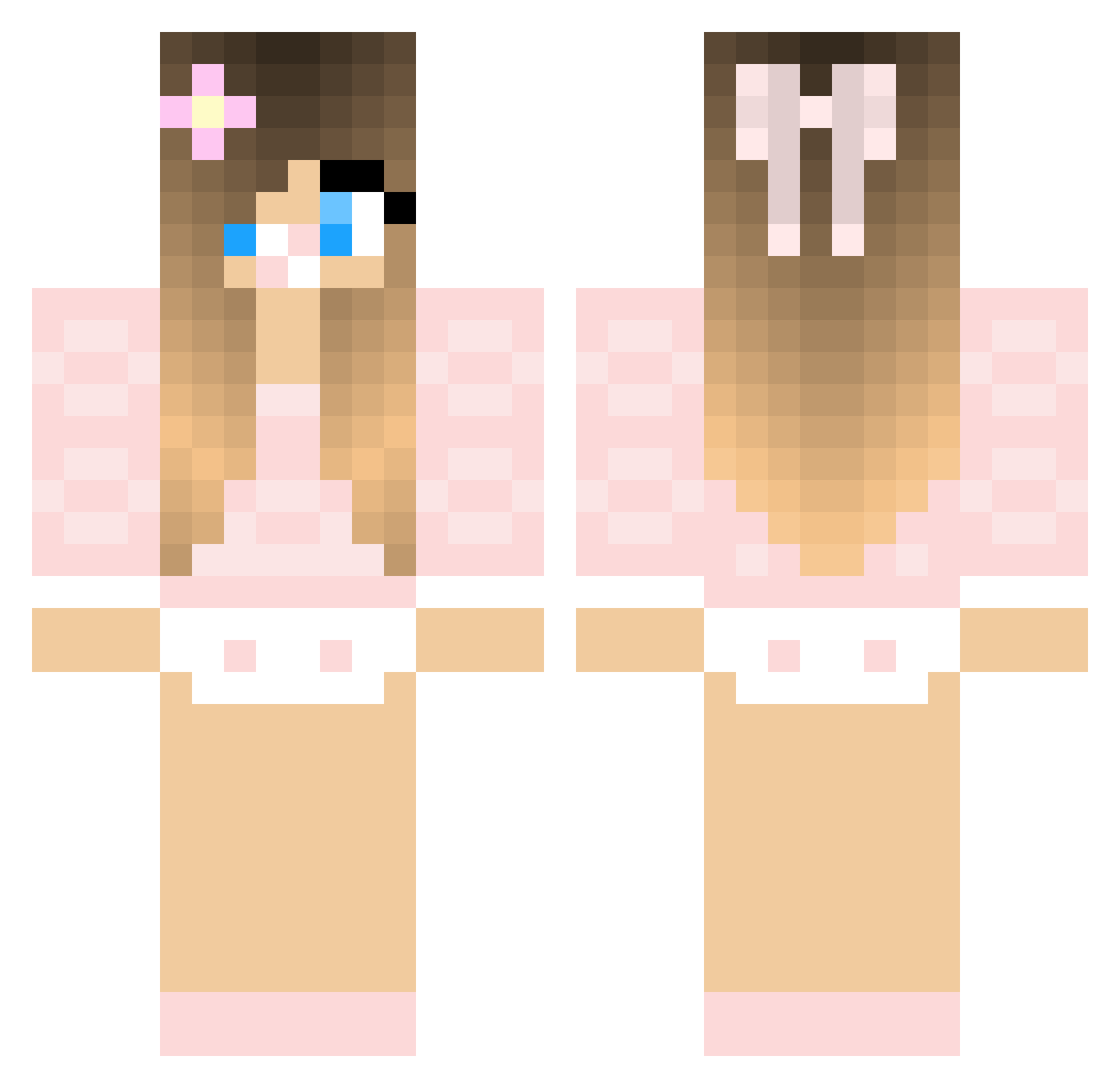 Rascals Minecraft skin, front and back view