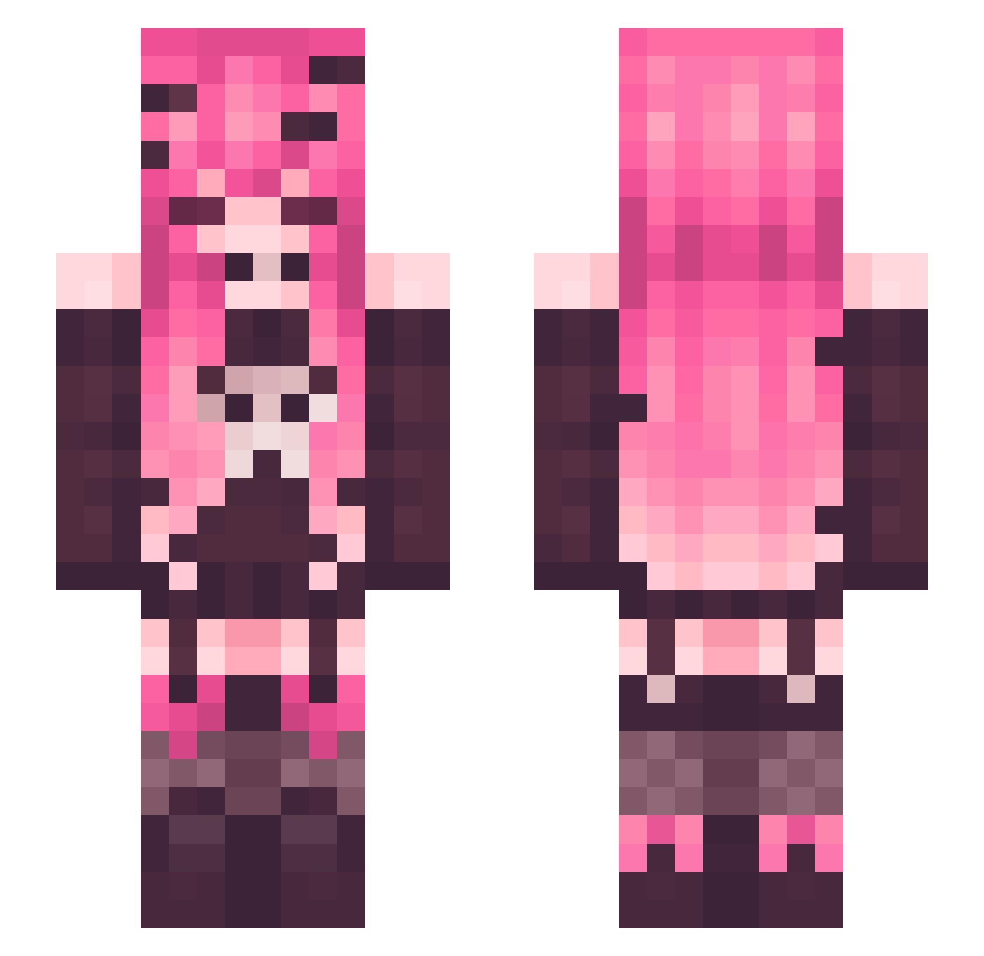 H4STY_K0G4 Minecraft skin, front and back view