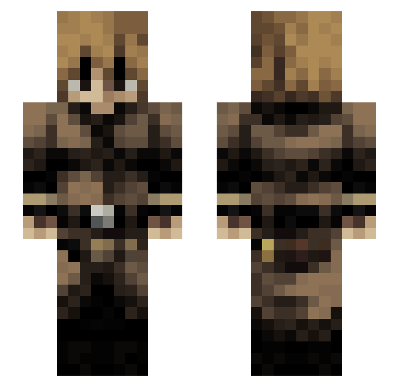 Excel59 Minecraft skin, front and back view
