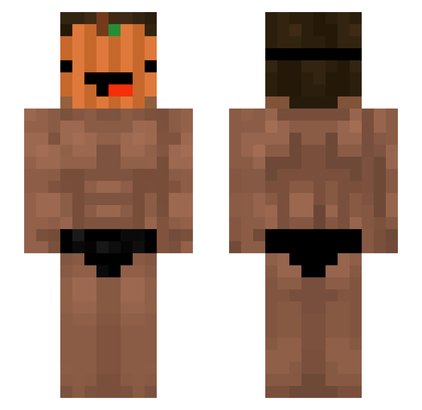 Quentin_On_Fire Minecraft skin, front and back view