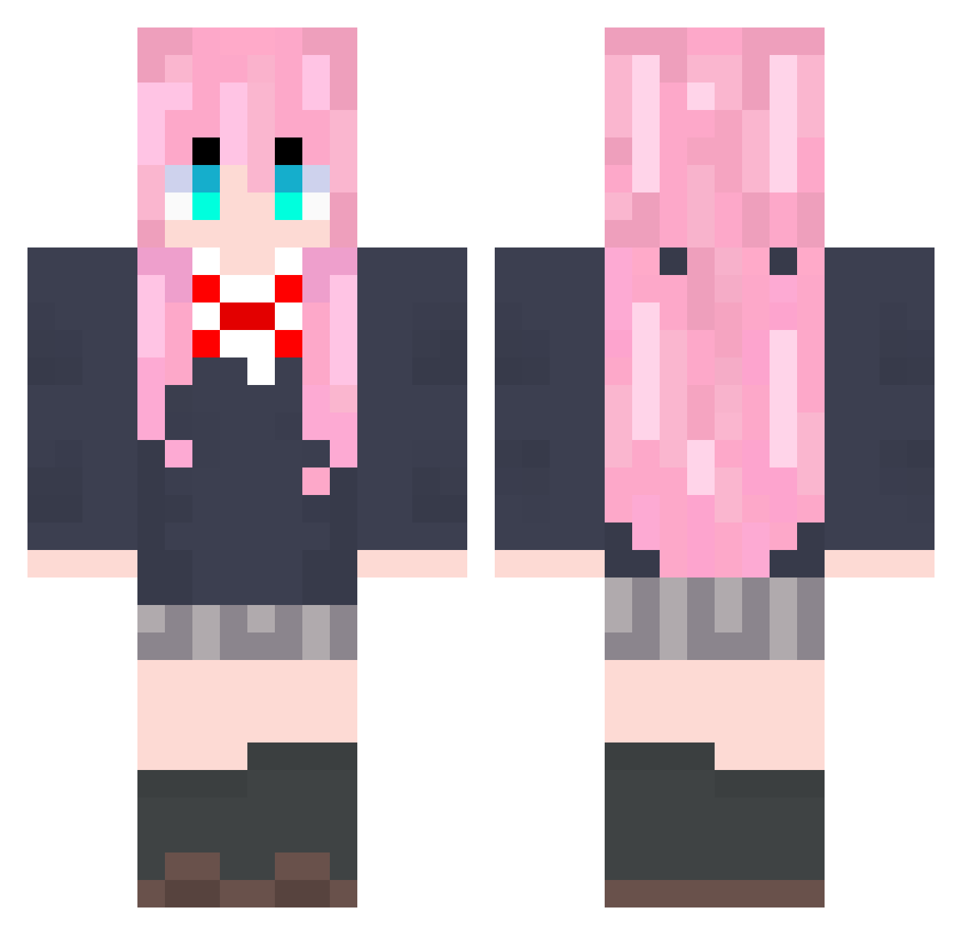 Beile602 Minecraft skin, front and back view