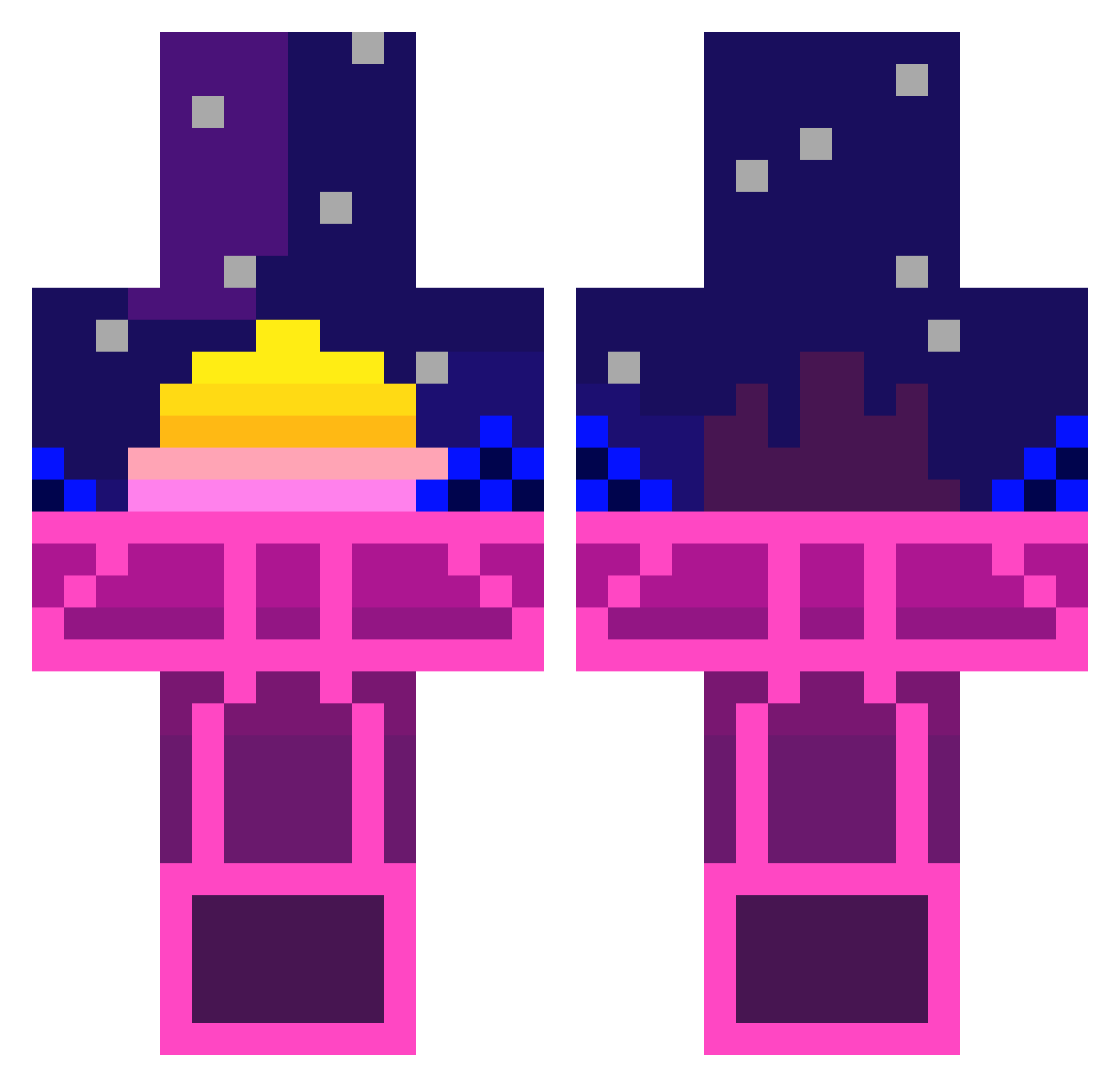 v4pr Minecraft skin, front and back view