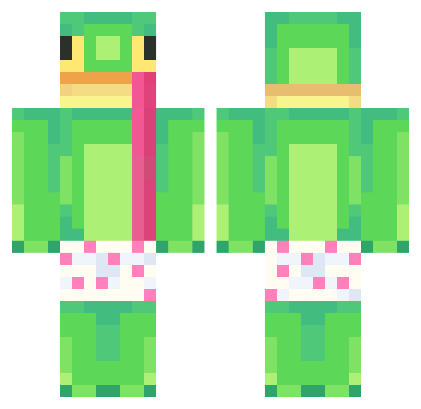 Wybielacz332 Minecraft skin, front and back view