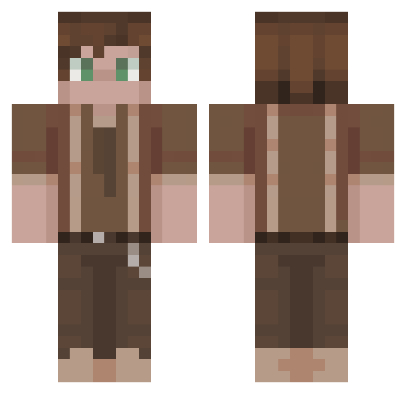 Saikocraft Minecraft skin, front and back view