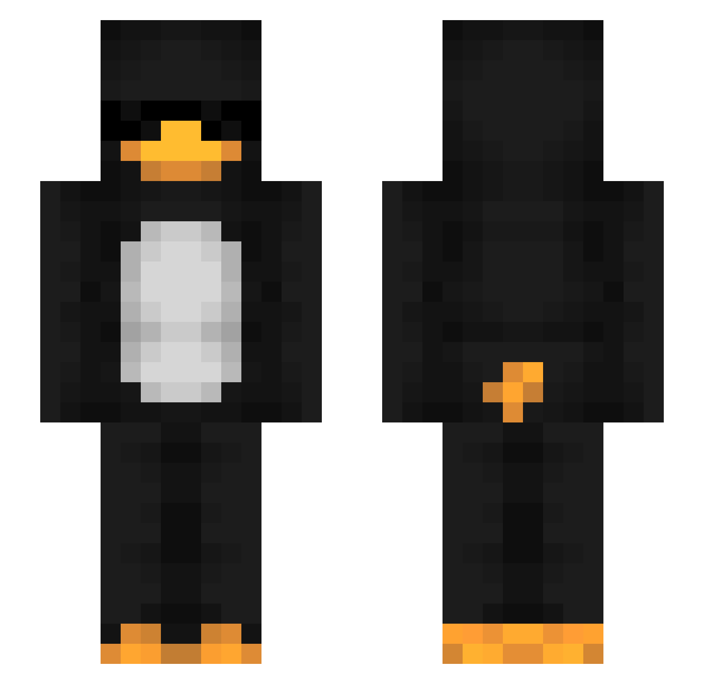 Unkn0wn4O4 Minecraft skin, front and back view