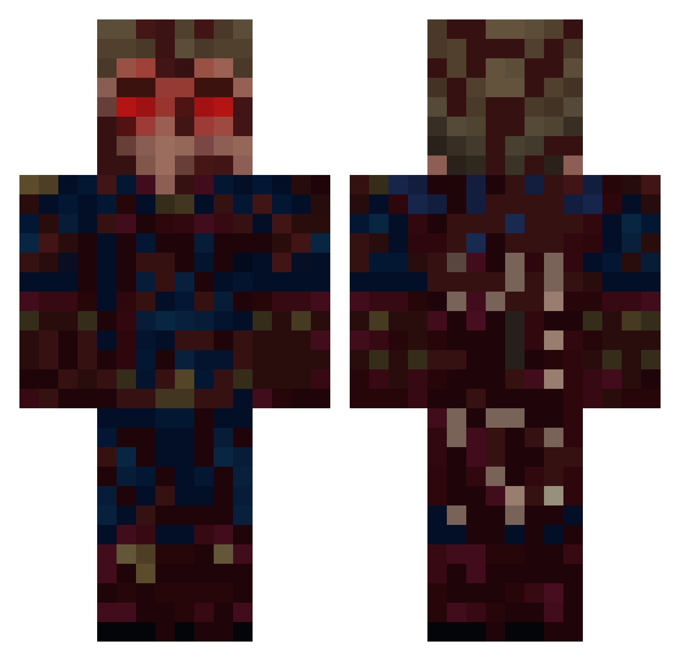 Pekke97 Minecraft skin, front and back view
