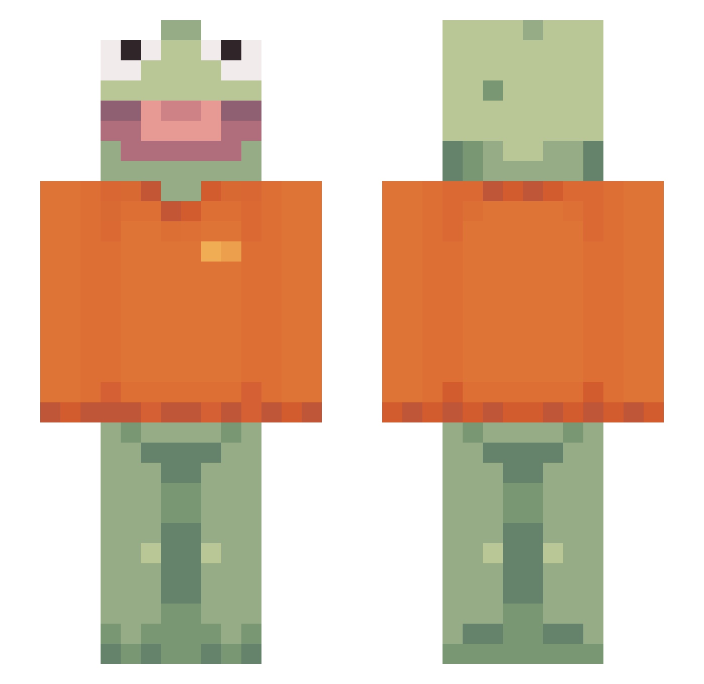 frizzleliz Minecraft skin, front and back view