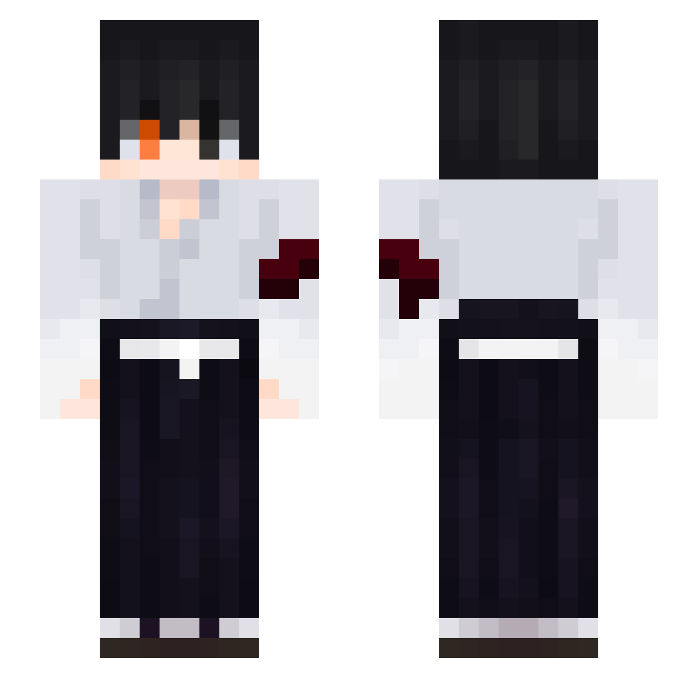 yZehpix Minecraft skin, front and back view