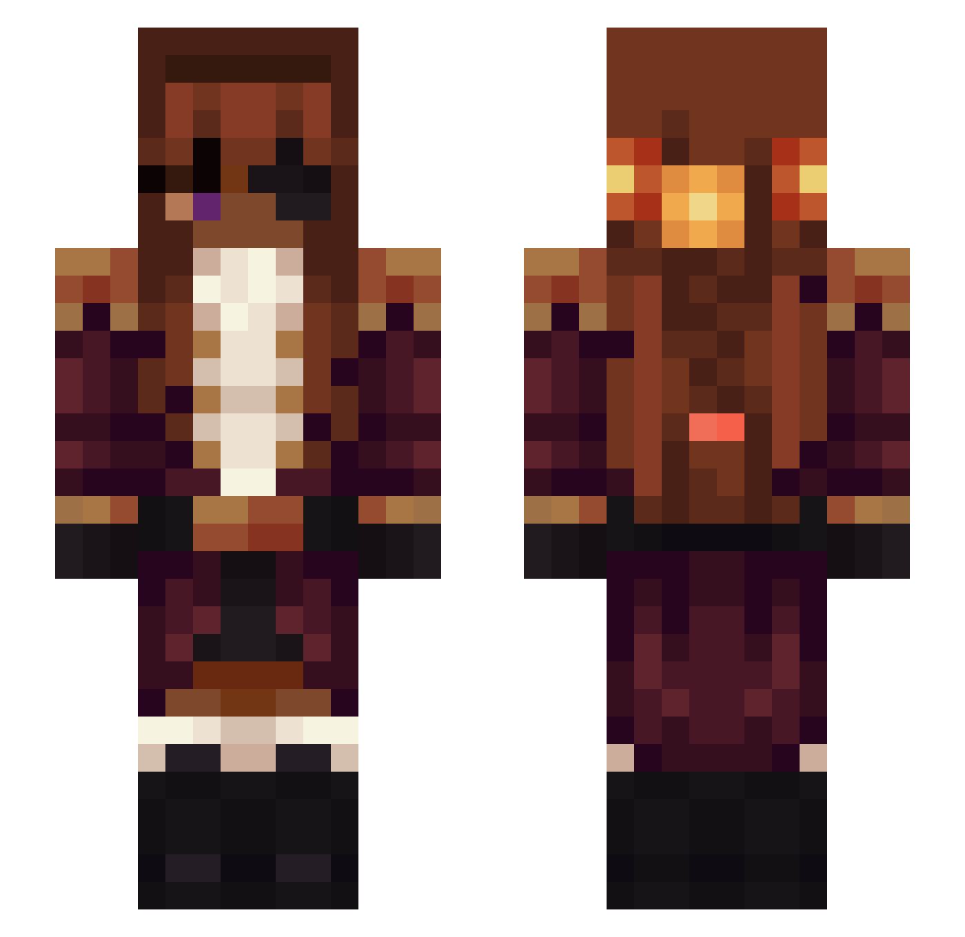 Willowbyte Minecraft skin, front and back view