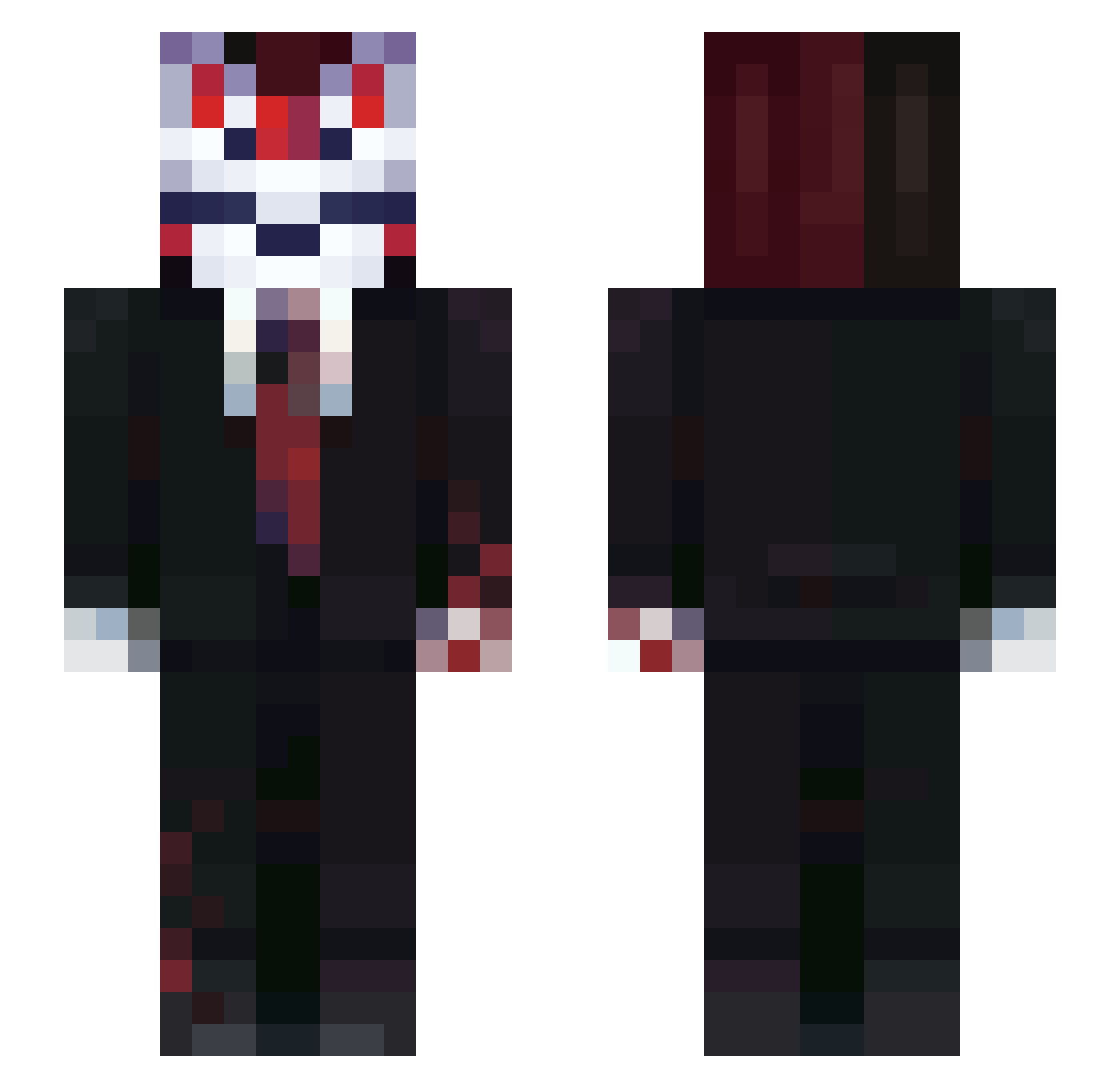 Slush2473 Minecraft skin, front and back view