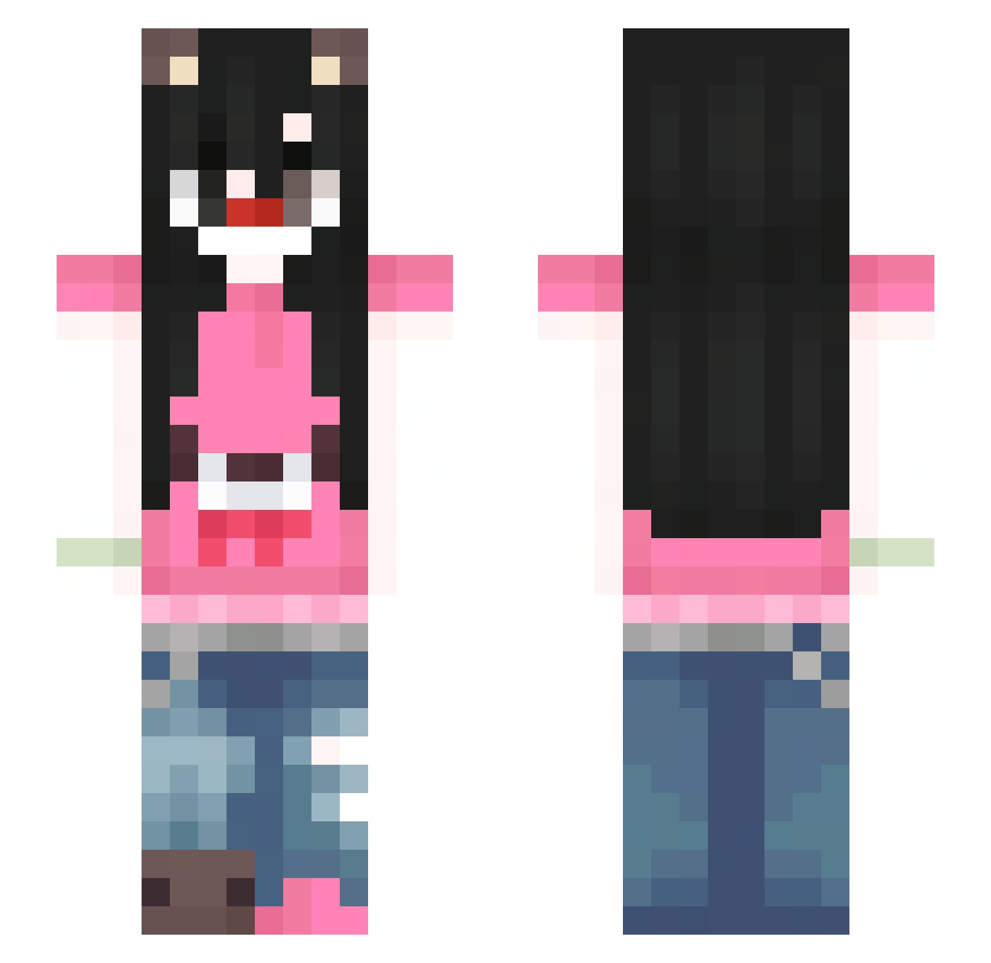 cursedmu Minecraft skin, front and back view