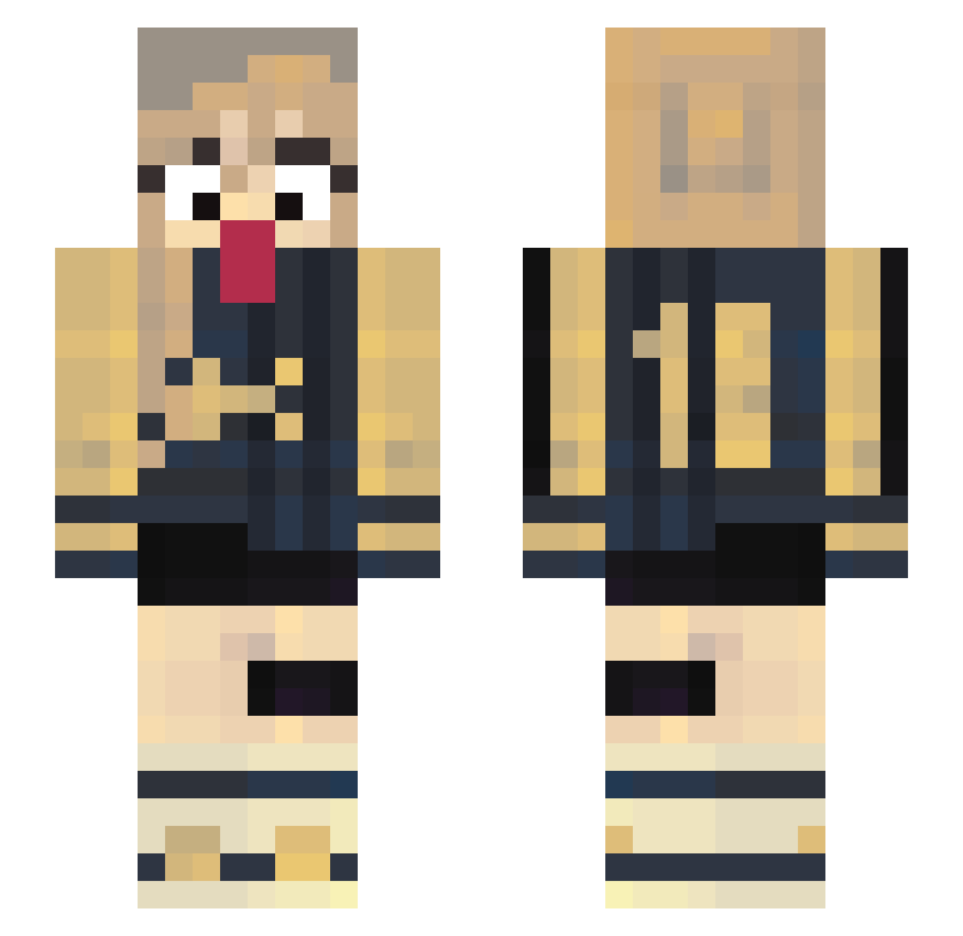 zukinini Minecraft skin, front and back view