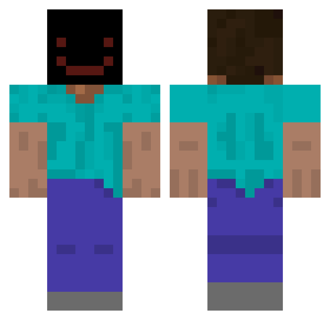 Milificent94 Minecraft skin, front and back view