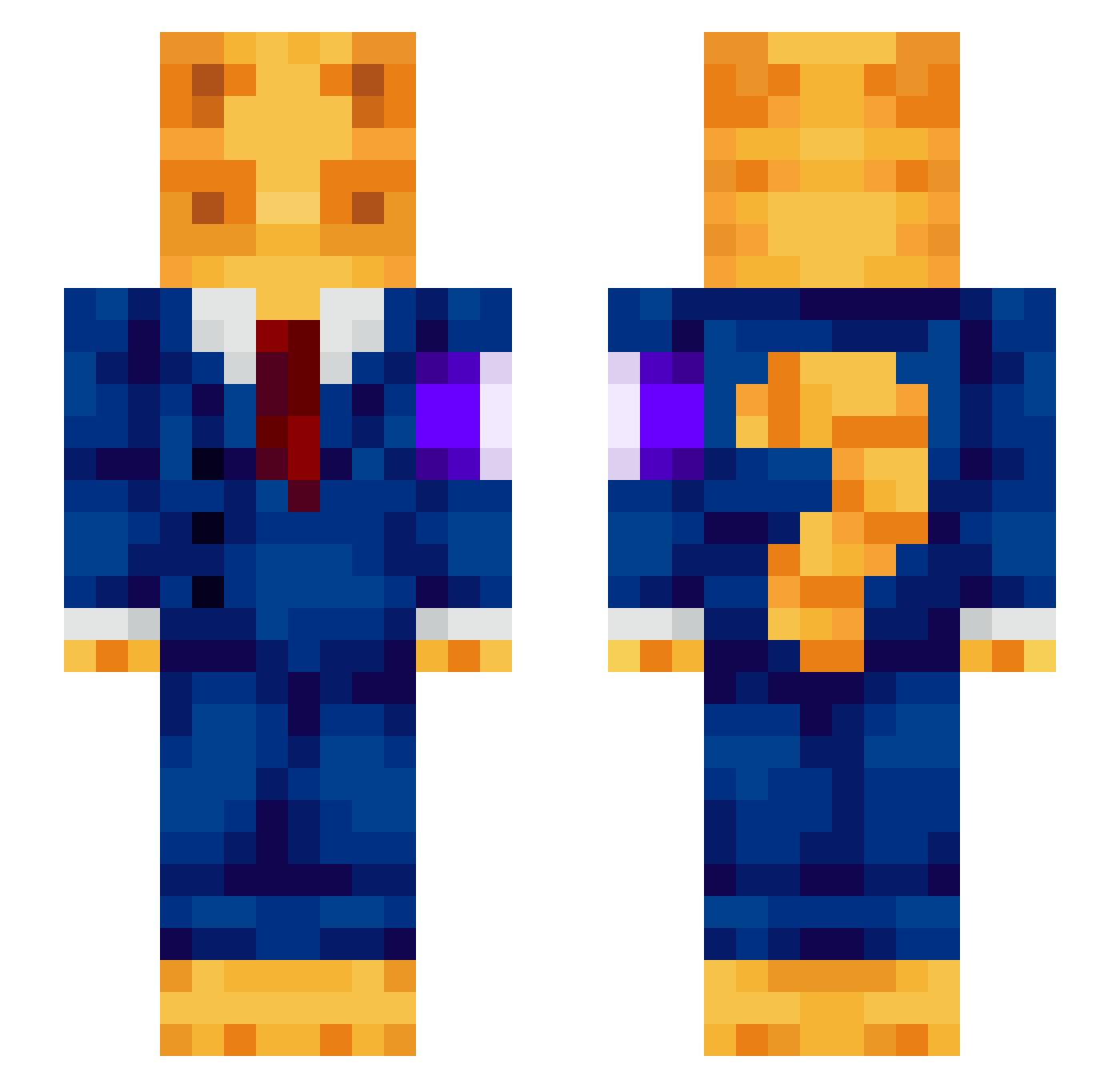 sm1lly Minecraft skin, front and back view